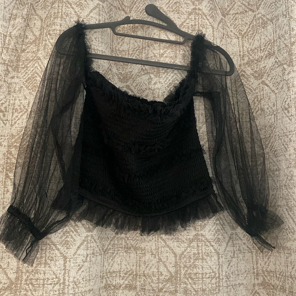 Black off the shoulder top
